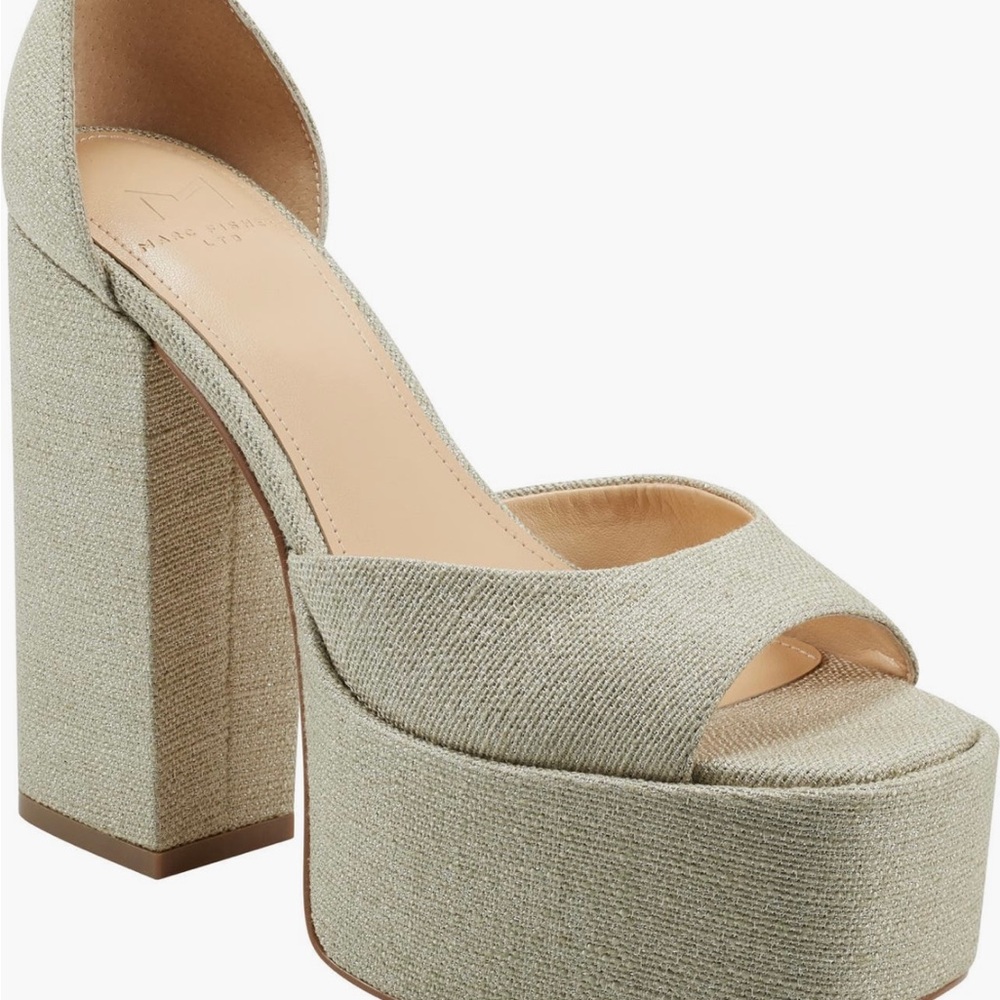 Marc Fisher Cream Platform Sandals